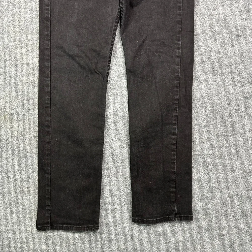 Levi's 505 Jeans Men's Black Denim Stretch Pockets Mid Rise Straight Fit - 30X30